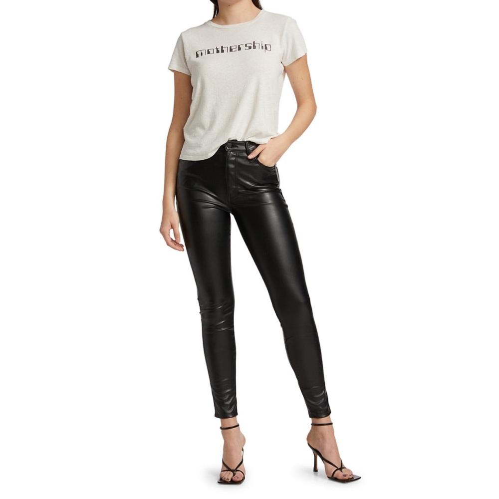 MOTHER Super Swooner Faux Leather Pants